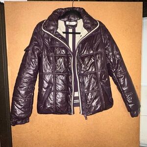 Vintage Mur Mur Quilted Puffer Jacket in Dark Brown